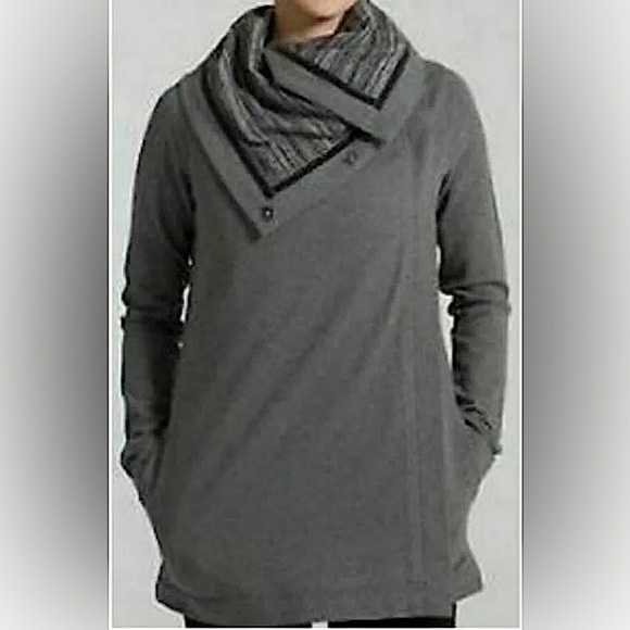 Lululemon Savasana Wrap Gray Jacket in Coal Open Sweater Gray Strata Stripe 6 - Picture 7 of 11